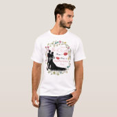 Gepersonaliseerd sparen de datum wij worden getrou t-shirt (Voorkant volledig)