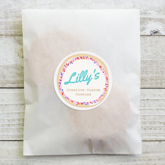 Gepersonaliseerd specialistische koekjes ronde sticker