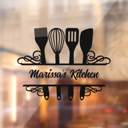 Gepersonaliseerd Split Kitchen Monogram Raamsticker (Vel 2)
