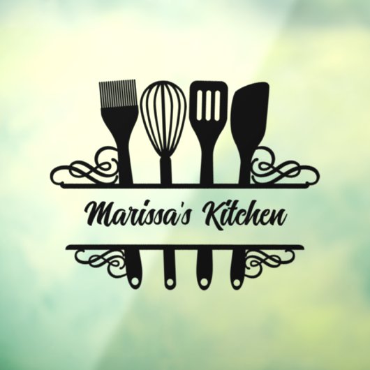 Gepersonaliseerd Split Kitchen Monogram Raamsticker (Vel 3)
