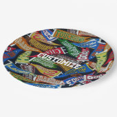 Gepersonaliseerd Sportpatroon voor Pennant Papieren Bordje (Gekanteld)