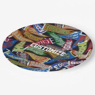 Gepersonaliseerd Sportpatroon voor Pennant Papieren Bordje