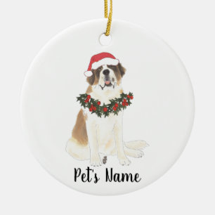 Gepersonaliseerd St. Bernard Keramisch Ornament