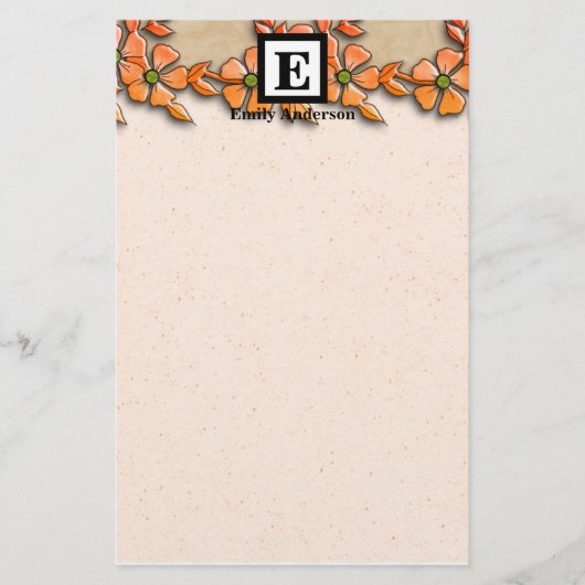 Gepersonaliseerd | Stationaire bloemen Briefpapier (Voorkant)