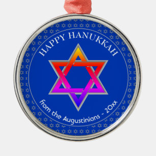 Gepersonaliseerd   Ster van David   HAPPY HANUKKAH Metalen Ornament