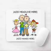Gepersonaliseerd Stick Family One Mousepad Muismat (Met muis)