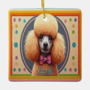 Gepersonaliseerd Stijlvolle Schattigee Poodle Dog  Keramisch Ornament
