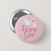 Gepersonaliseerd Stork Team Baby shower Button (Voorkant /achterkant)