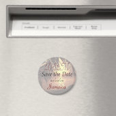 Gepersonaliseerd Strand Bruiloft Save the Date Mag Magneet (Insitu (Vaatwasser))