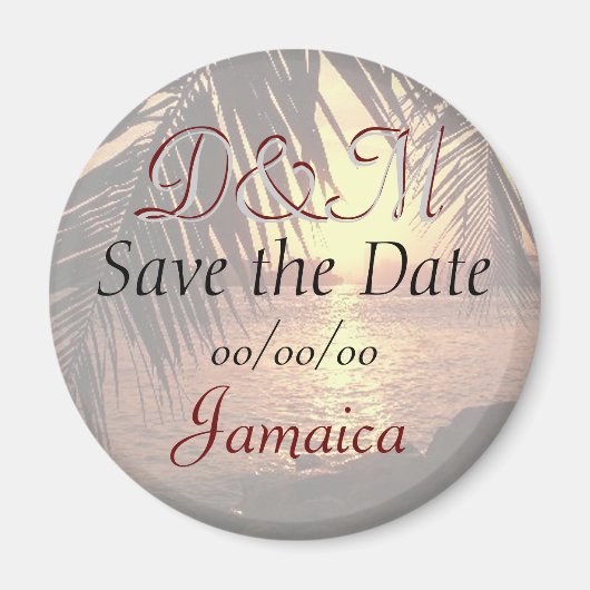 Gepersonaliseerd Strand Bruiloft Save the Date Mag Magneet (Voorkant)