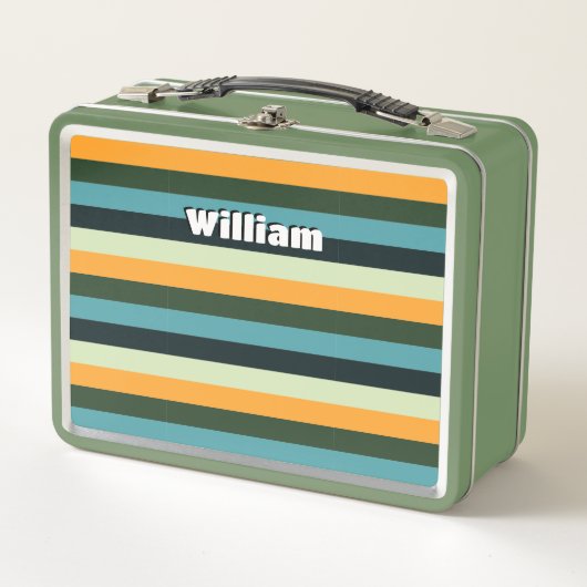 Gepersonaliseerd streeppatroon Monogram Blauw Geel (Voorkant)