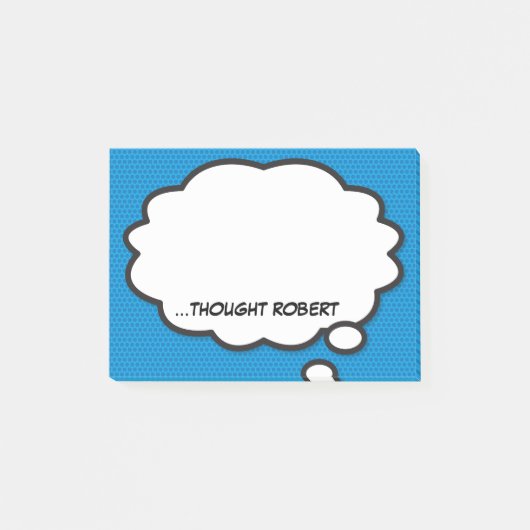 Gepersonaliseerd stripboek Funny Think Bubble Post-it® Notes (Voorkant)