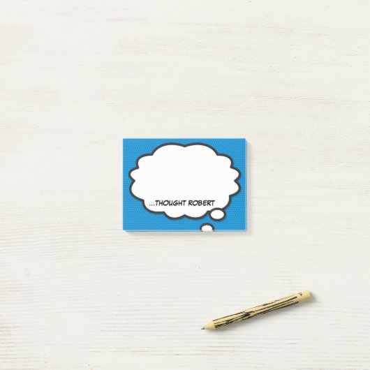 Gepersonaliseerd stripboek Funny Think Bubble Post-it® Notes (Op bureau)