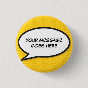 Gepersonaliseerd stripboek Pop Art-spreekwolk Ronde Button 3,2 Cm