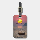 Gepersonaliseerd Sunset Ocean Uitzicht Bagagelabel (Voorkant verticaal)