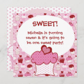 Gepersonaliseerd Sweet Cupcake Birthday Invites Kaart (Voorkant / Achterkant)