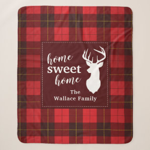 Gepersonaliseerd Sweet Home Tartan Clan Wallace Ps Sherpa Deken