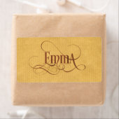 Gepersonaliseerd Swirly Script Emma Kraft papier Etiket (Insitu)