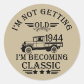 Gepersonaliseerd tachtig vintage 80ste verjaardags ronde sticker (Voorkant)