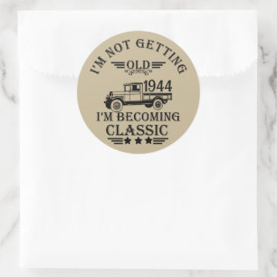 Gepersonaliseerd tachtig vintage 80ste verjaardags ronde sticker