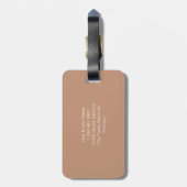 Gepersonaliseerd Tan Beige Bruin Monogram Initiaal Bagagelabel (Achterkant verticaal)