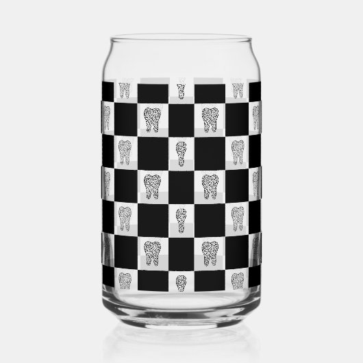 Gepersonaliseerd tandheelkundig patroon blikvorm glas (Links)