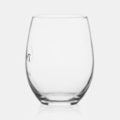 Gepersonaliseerd Tante Script Monogram Wijnglas Zonder Voet (Links)
