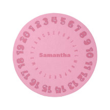 Gepersonaliseerd tapijt met alfabetnummerrand