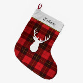 Gepersonaliseerd Tartan Clan Wallace Red Pset Grote Kerstsok (Voorkant (Hangend))