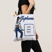 Gepersonaliseerd Tas danser (blauw wit) (Dichtbij)