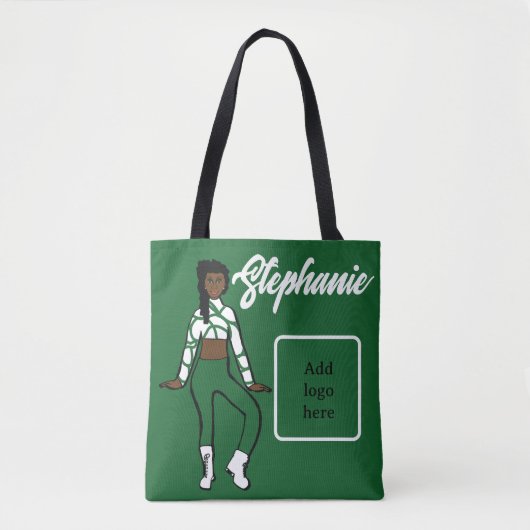 Gepersonaliseerd Tas danser (groen wit) (Voorkant)