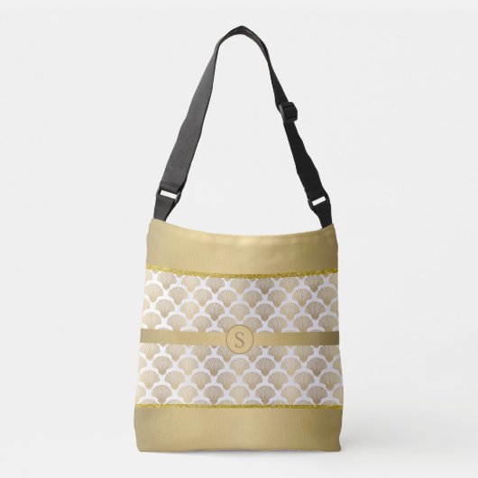 Gepersonaliseerd Tas met elegante gouden zeeschelp (Voorkant)