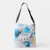 Gepersonaliseerd tas. Tas Santorini. Grieks patroo (Achterkant)