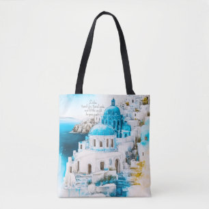 Gepersonaliseerd tas. Tas Santorini. Grieks patroo