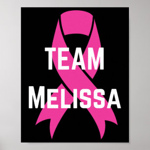 Gepersonaliseerd team Melissa I Draag roze borstka Poster