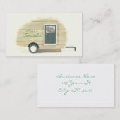 Gepersonaliseerd teardrop  camper tan visitekaartje (Voorkant / Achterkant)