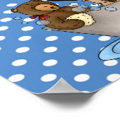 Gepersonaliseerd teddy Bear Birthday Poster (Hoek)