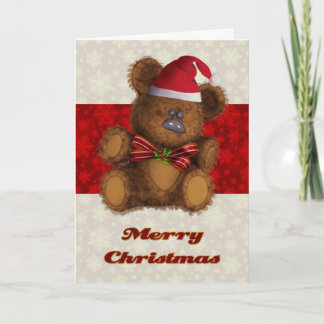 Gepersonaliseerd teddybeer kerst Kaart