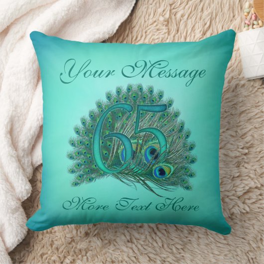 Gepersonaliseerd tekst elegant 65e verjaardag 65 p kussen (Deken)
