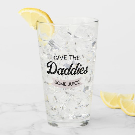 Gepersonaliseerd tekst Geef de vaders wat sap Glas (Voorkant ijs)