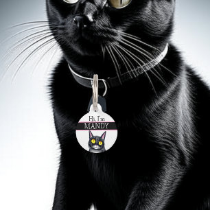 Gepersonaliseerd telefoonnummer en adres Cat Huisdierpenning