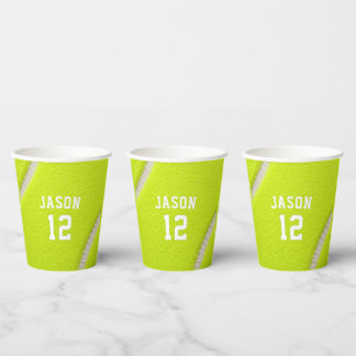 Gepersonaliseerd tennis met naam en leeftijd papieren bekers