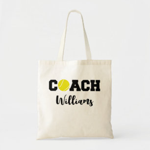 Gepersonaliseerd tenniscoach team tote bag