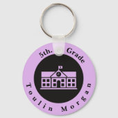Gepersonaliseerd Terug naar School 5th. cijfer Sleutelhanger (Voorkant)