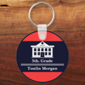 Gepersonaliseerd Terug naar School 5th. cijfer Sleutelhanger (Voorkant)