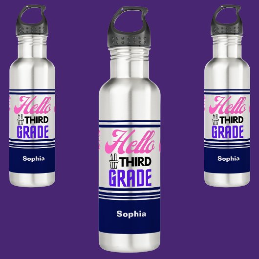 Gepersonaliseerd terug naar school derde klas waterfles 