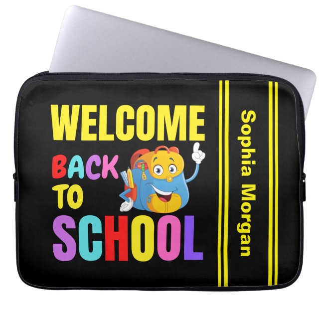 Gepersonaliseerd Terug naar School Laptop Sleeve (Voorkant)