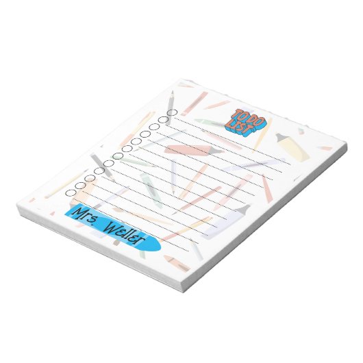 Gepersonaliseerd Terug naar School To-Do List Notitieblok (Gedraaid)