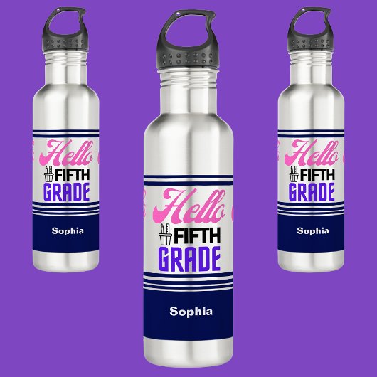 Gepersonaliseerd terug naar school vijfde klas waterfles