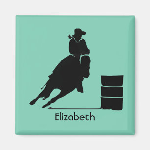 Gepersonaliseerd thema Rodeo Cowgirl Barrel Racer Magneet